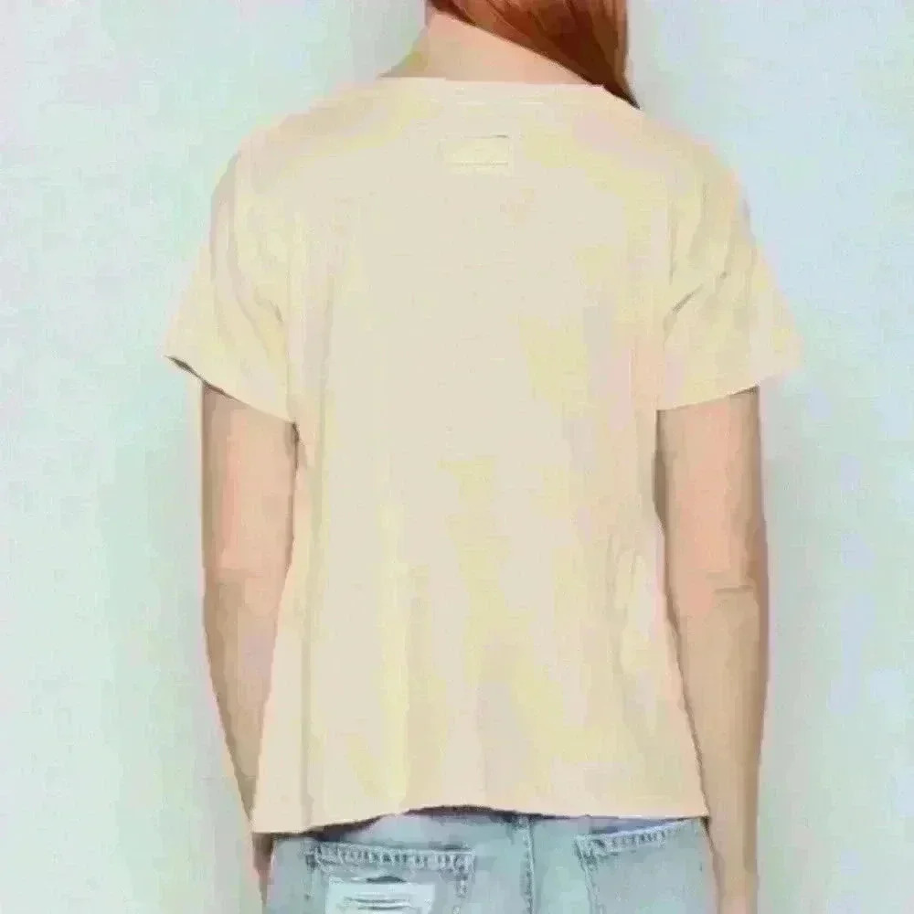 Current Elliot The Girlfriend Tee in Devotion blush pink Overdye Sz 1 or small - Picture 2 of 10